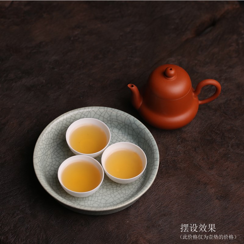 覆古做旧哥窑开片小号托干泡盘A茶盘小壶承壶垫养壶茶具配件厚实