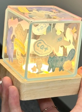 创意diy小夜灯可爱卡通猫咪卧室床头灯送女生闺蜜生日礼物小礼品