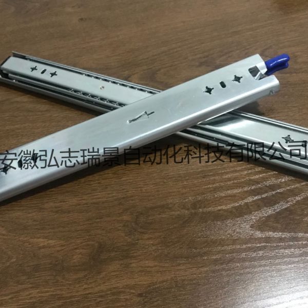 53宽重型工业滑轨轨道自带锁加长承重导轨加厚抽屉三节不锈钢滑轨