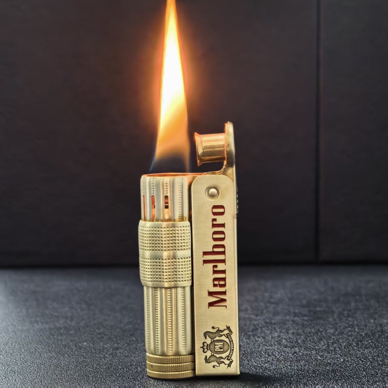 IMCO爱酷6700黄铜朱砂精雕万宝璐洲际内胆款煤油打火机黄铜煤油机