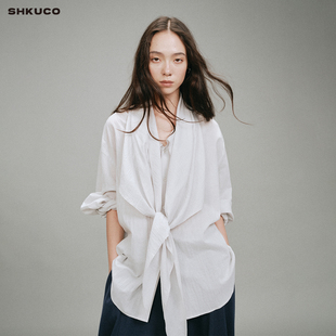 飘带围巾宽松衬衫 SHKUCO 简约有型 柔软舒适 多穿法