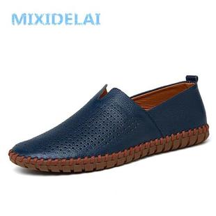 Mens Handmade Loafers Cow Leather Genuine Fashion MIXIDELAI