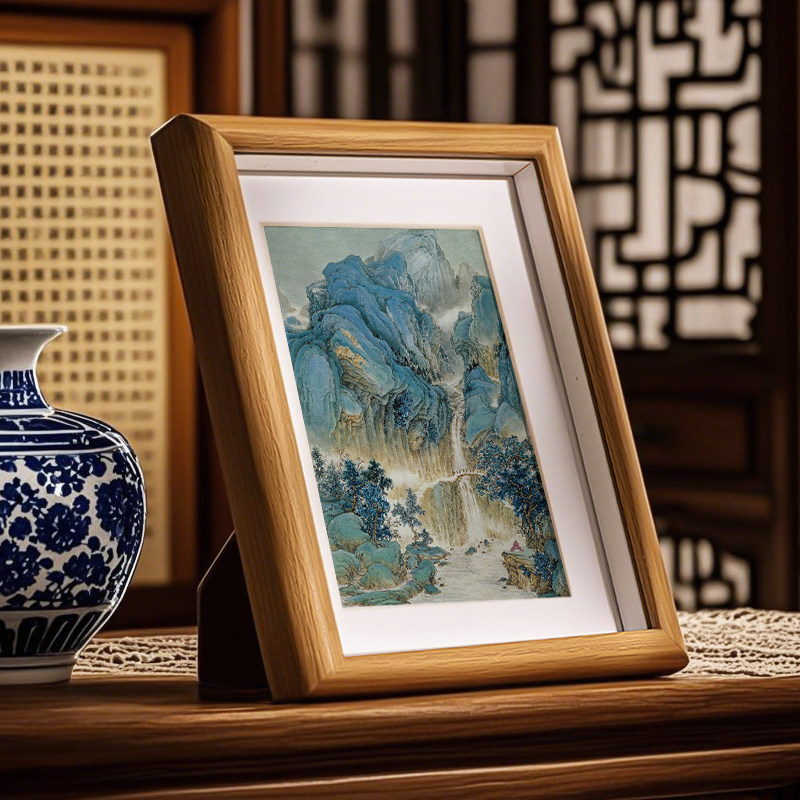 新中式书画摆件小挂画花鸟山水水墨国画桌面文艺摆画中国风摆台
