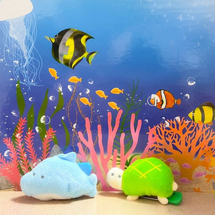 日本Yell扭蛋小眼睛水族馆迷你毛绒别针胸针挂件海洋生物公 预售