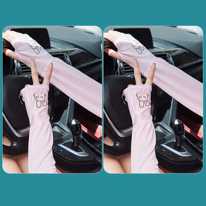 여성용 아이스 실크 자외선 차단 슬리브 여름용 느슨한 슬리브 대형 아이스 슬리브 자외선 차단 운전 팔 보호 슬리브