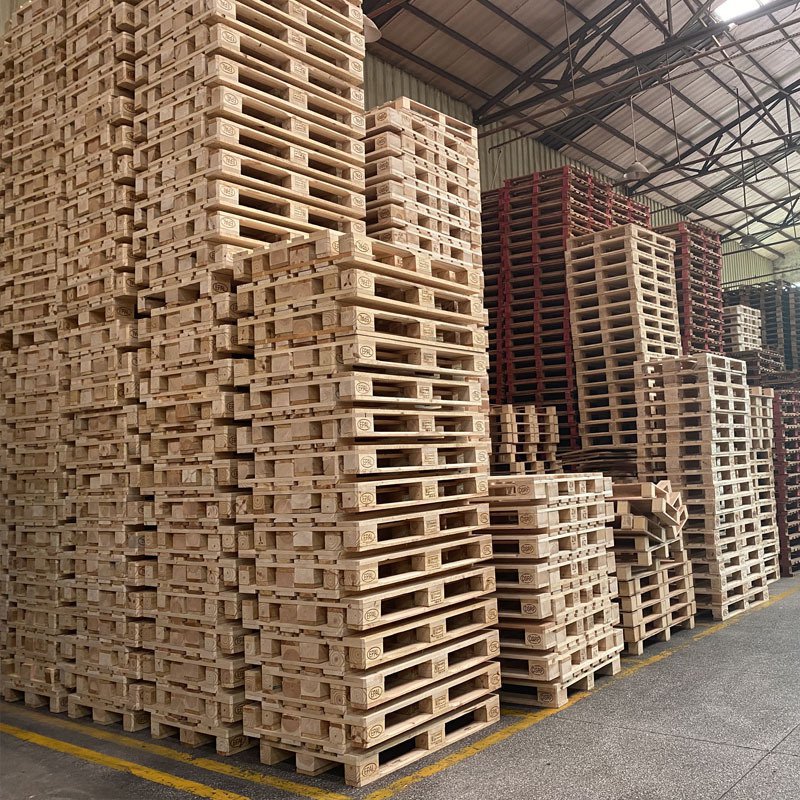 极速重货木d托盘 工厂超市周转用地台板 3吨叉车木栈板 四面进叉