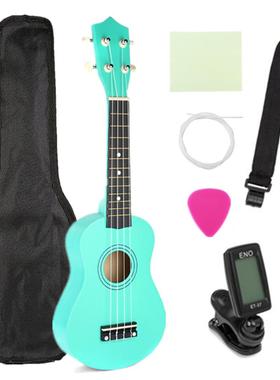 极速21 Inch Green Soprano Ukulele BFasswood 4 Strings Hawaii