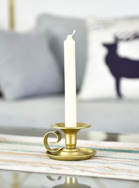 极速2Pacs Retro Metal Taper Candle Holder Simple Candlestick