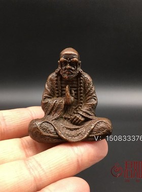纯铜达摩祖师小摆件实心铜菩提达摩佛祖摆件铜佛佛祖精Z雕铜器古