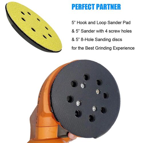 极速5 Incch Orbit Hook Loop Sander Backing Pad Black PU 8 Ho