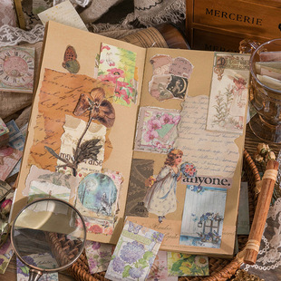 极速50pcs Retro Multiple Style Material Paper Junk VJournal