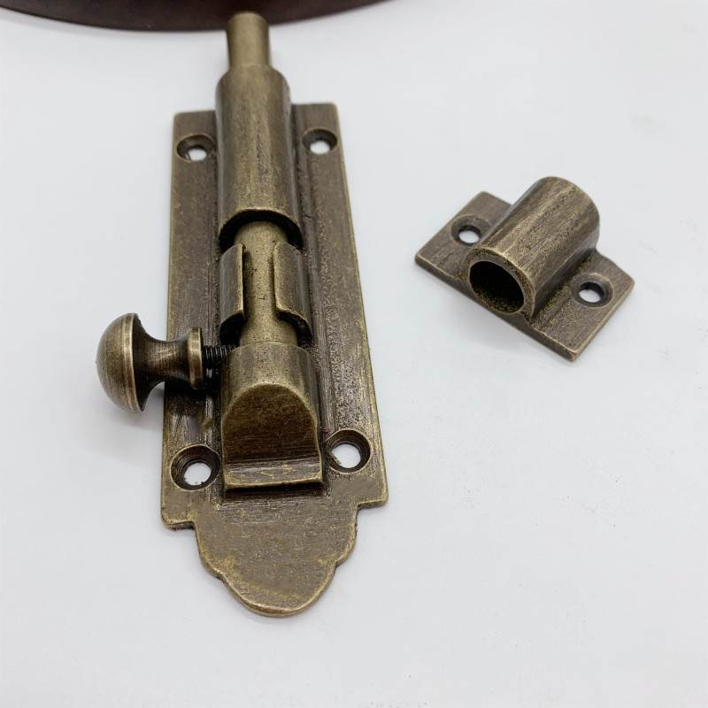 极速中式仿古纯铜插销门栓门扣铜明装加长老式木门窗X户化妆室天