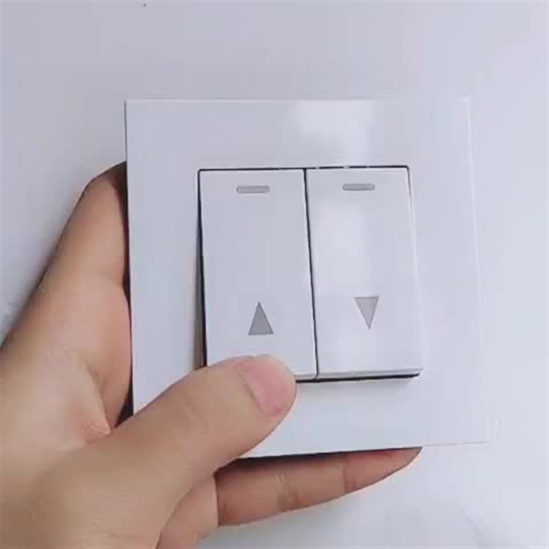 极速电动窗帘开关面板8O6型上B下升降翘板反弹复位式百叶窗电动卷