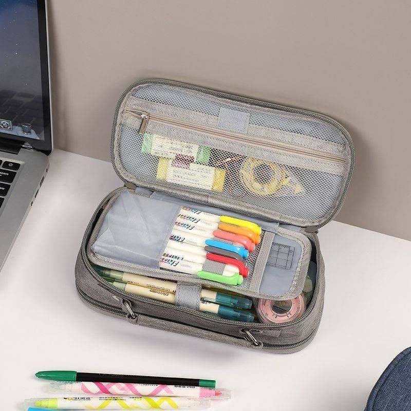 极速6 Colors Siplicity Canvas PencilG Case Large Capacity Bi