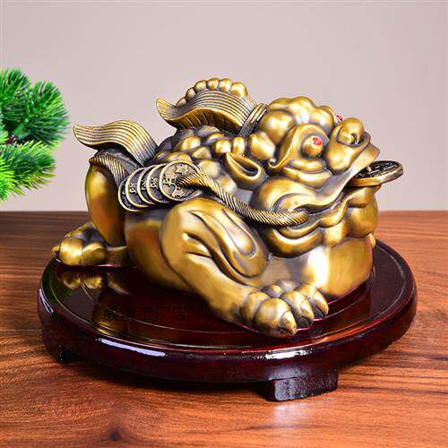 极速纯铜霸王金蟾摆件三r足九转三脚蟾蜍店铺金蝉大号店铺收银台