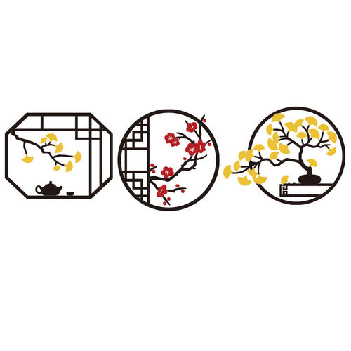 极速养老院墙面装饰老年公寓疗养活动中I心传统文化挂图背景贴纸
