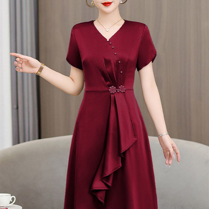 喜婆婆婚宴装2024新款结婚妈妈礼服高贵洋气年轻款Y连衣裙夏季女