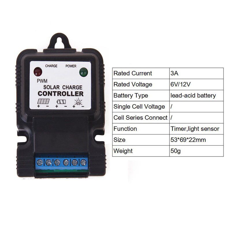 极速6V 12V 1g0A 3-Stage Solar Panel Charge Controller Regula