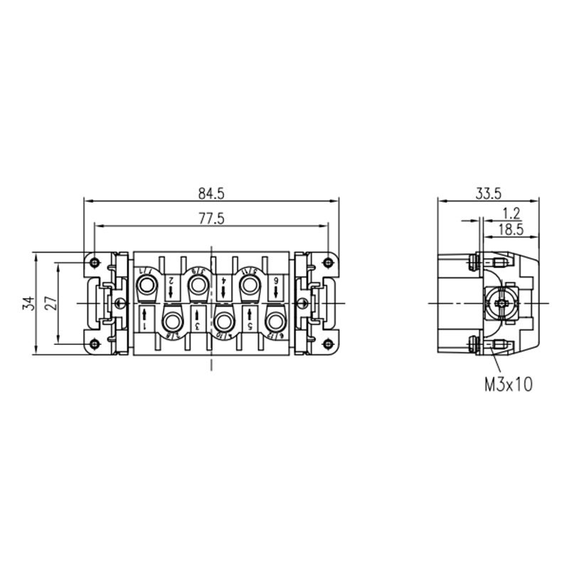 WEVEL威弗HSB-012-M 301261403 35A12针公头 螺钉接线 插芯连接器