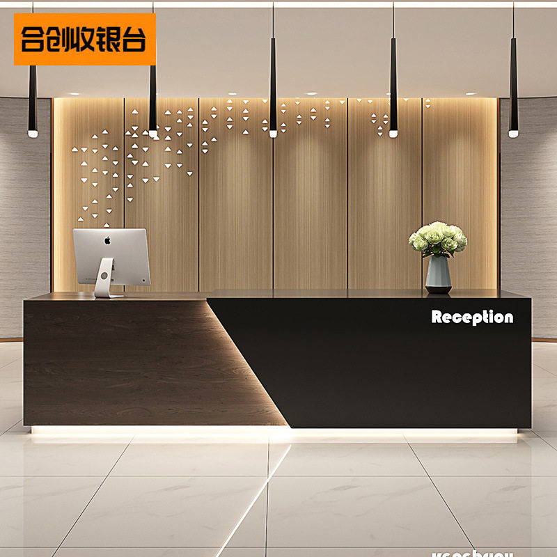 复古酒店公司前台接待台会所迎宾台美容院吧台服装店理发店收银台