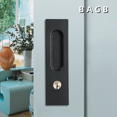 BAGB移门锁室内推拉门钩锁卧室隐形平移房门锁卫生间推拉木门锁具