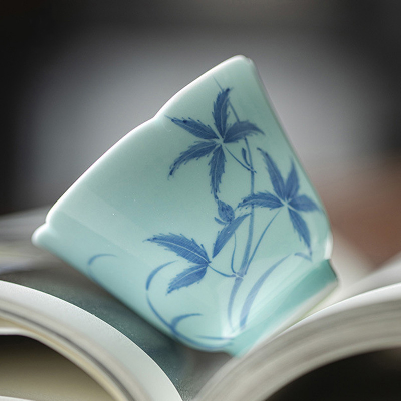 念云居主人杯明知山志釉下彩手绘陶瓷品茗杯家用个人专用喝茶茶杯