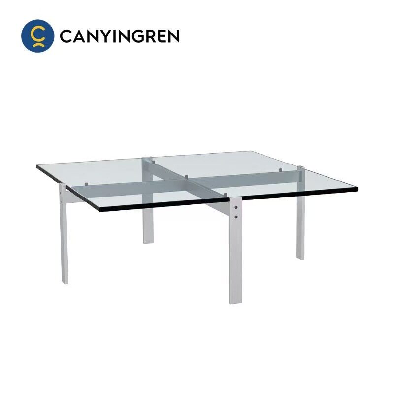 意式极简茶几客厅家用中古设计师钢化玻璃茶台PK65CoffeeTable