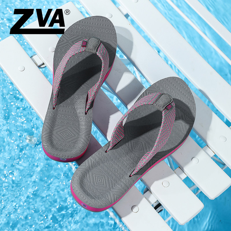 Zva人字拖女2025新款夏季外穿海边时尚高级感夹脚凉鞋防滑拖鞋潮