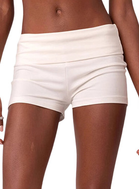 shorts womensubdued foldover shortstight pj shorts低腰短裤