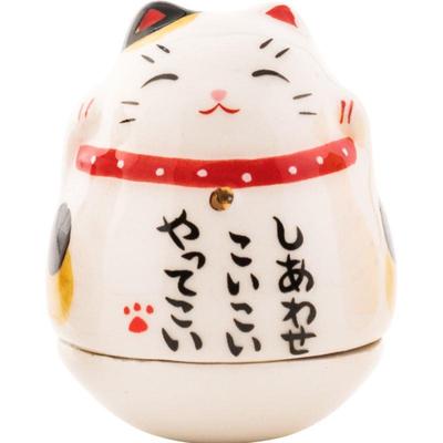 日本药师窑不倒翁招财猫日式生日礼品创意可爱桌面摆件装饰工艺品