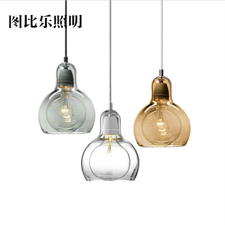 现代创意玻璃小灯泡吊灯时尚酒店餐厅酒吧台走廊过道葫芦玻璃吊灯