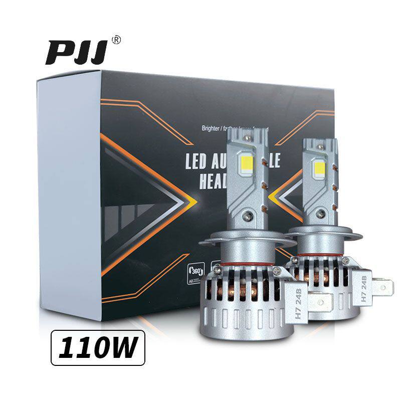 直插式LED汽车大灯H7车灯H3聚光9005汽车灯泡110W易安装LED车灯