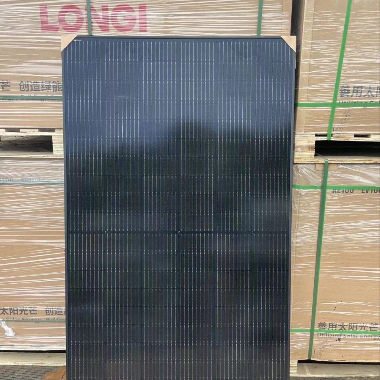 隆基A级全黑355w360w单面原厂直发太阳能光伏板发电板单晶硅
