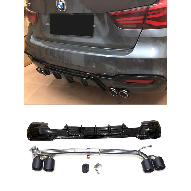 适用于宝马3系GT320li330m328F34改装排气管不锈钢碳纤尾喉后唇嘴
