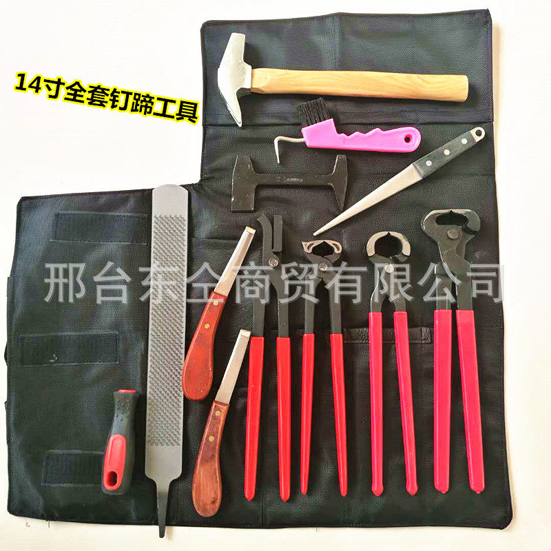 国产修蹄钉掌工具套装马蹄刀修蹄马蹄锉刀剪蹄钳压钉钳马具收纳