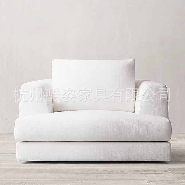 北欧意式极简棉麻布艺沙发客厅新款奶油风现代简约异形转角沙发