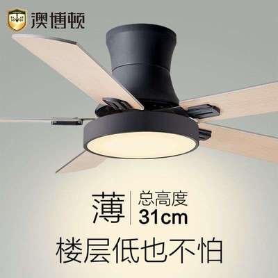吊扇灯餐厅北欧客厅卧室风扇灯家用现代简约吸顶带电扇吊灯一体
