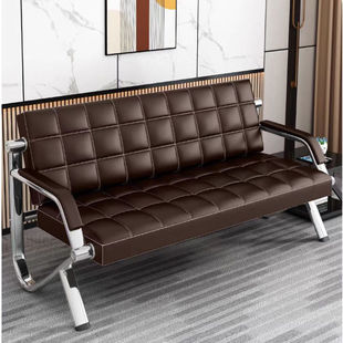 2026办公沙发简约现代铁艺商务办公会客接待三人沙发中间茶几组合