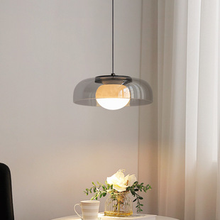 铧锒2025新款法式田园风高端卧室床头小吊灯轻奢风云石垂线吊灯