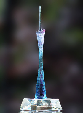 琉璃广州塔地标建筑模型小蛮w腰摆件居家玄关办公开业装饰纪念品