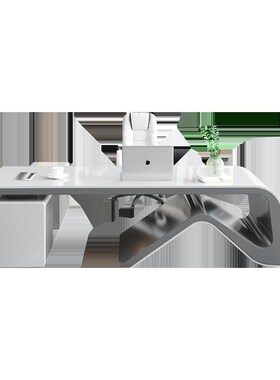 现时尚台老板桌LB120总裁经理桌主代管桌简约R桌大班创意烤漆白色