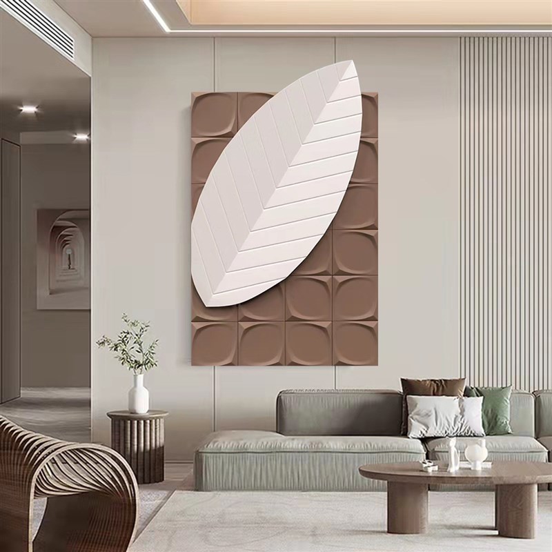 现代轻奢3D立体浮雕入户玄v关木雕装饰画客厅餐厅样板房高端装置
