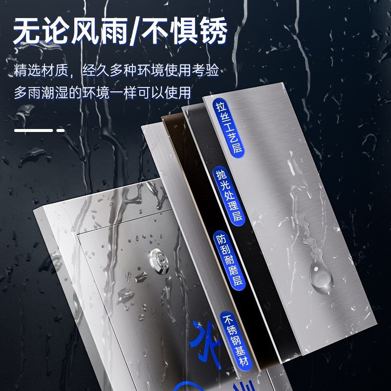 304不锈钢单户水表箱加r厚明装2户5暗装户外家用自来水厂箱201竖