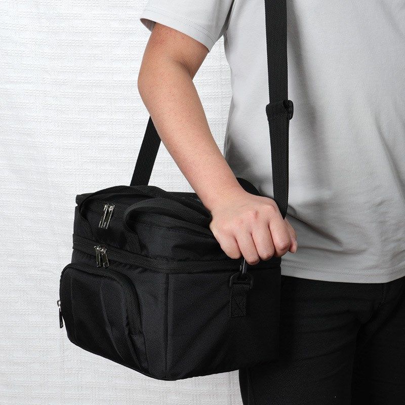 双层饭盒袋e2023新牛津布保温包手提午餐袋斜跨便当包防渗漏饭盒