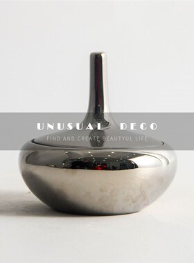 现代极简轻奢银色陶n瓷糖果装饰罐客厅厨房电视柜装饰品样板间摆