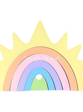 现代样板间儿童房女孩房书桌面A花器彩虹收银机玩具组合装饰品摆