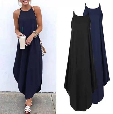 5XL Summer Strap Sleeveless Irregular Party Maxi Women Dress