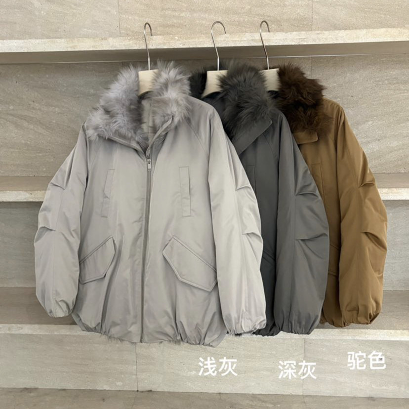 HAVEN-慵懒大毛领宽松保暖棉服外套(不可拆卸环保毛毛领)33262127
