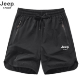 休闲五分裤 吉普JEEP短裤 子 冰丝速干运动裤 宽松大码 男夏季 2025新款