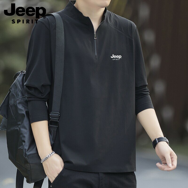 吉普JEEP半拉链立领男卫衣百搭图片